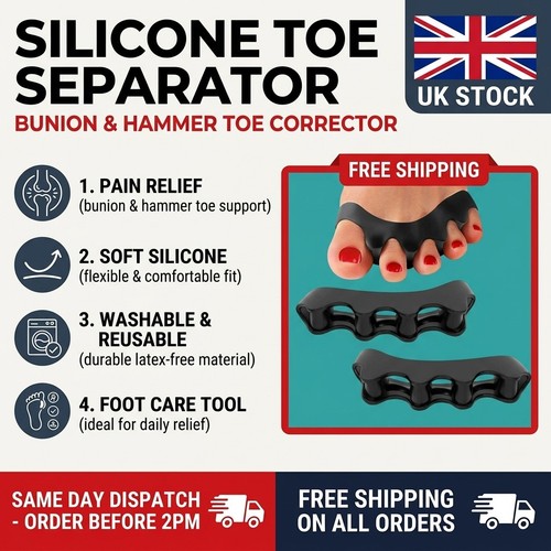 Pair silicone toe separators - pair,
